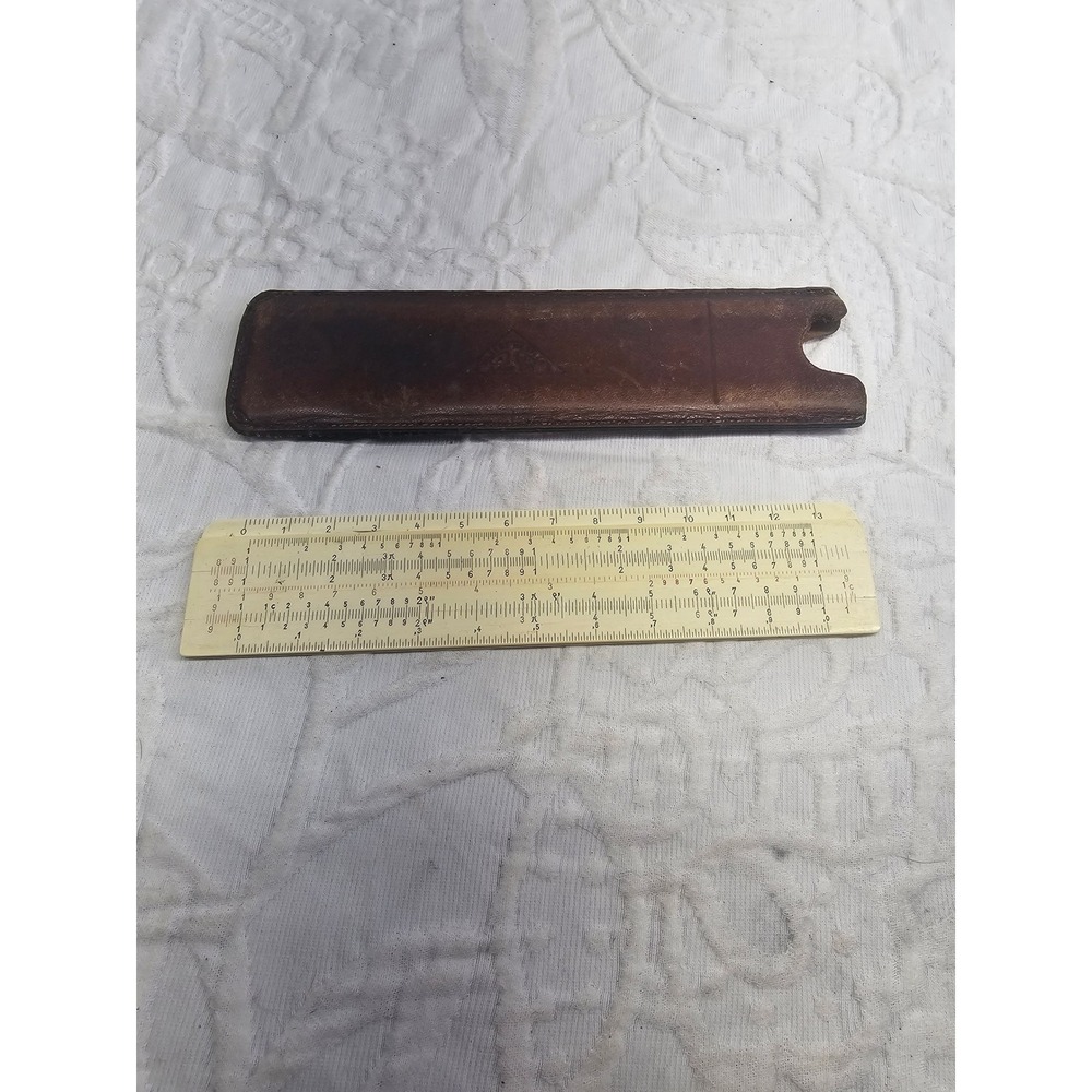 Albert Nestler Nr. 11 ZR Vintage Wood‎ Slide Rule with Leather Case Germany